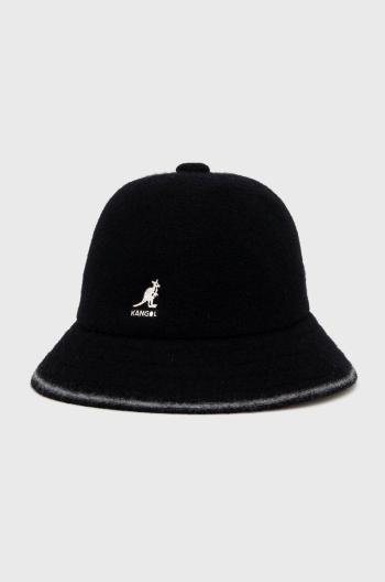 Vlnený klobúk Kangol čierna farba, vlnený