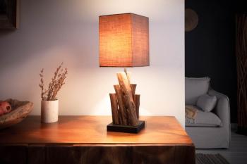 LuxD 24202 Set 2ks - dizajnová stolná lampa Desmond 45 cm hnedá - ironwood