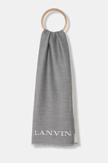 Vlnený šál Lanvin šedá farba, vzorovaný, 6L3518.J5756