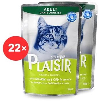Plaisir Cat kapsička losos + treska 22× 100 g (8595657301027)
