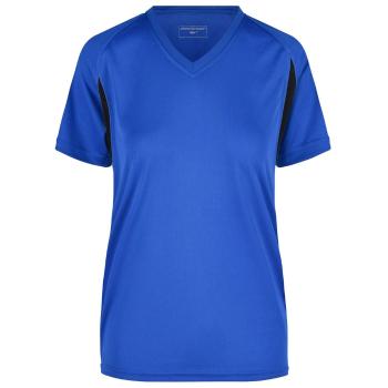 James & Nicholson Dámske športové tričko s krátkym rukávom JN316 - Kráľovská modrá / čierna | M