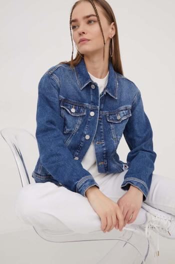 Rifľová bunda Tommy Jeans dámska,prechodná,DW0DW16986