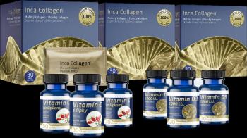 Inca Collagen Trojmesačná kolagénová kúra 3x30 sáčkov s darčekom - vitamínom C (3x) a D (3x)