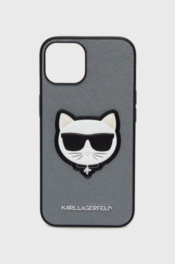 Puzdro na mobil Karl Lagerfeld Iphone 14 6,1" strieborná farba