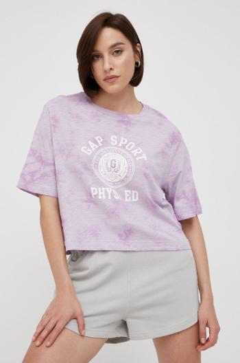 Bavlnené tričko GAP fialová farba,