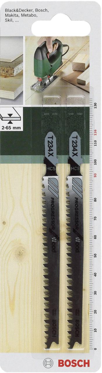 Bosch Accessories 2609256727 Pílový list do priamočiarej píly HCS, T 234 X Progressor na drevo 2 ks