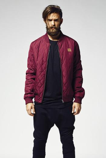 Urban Classics Diamond Quilt Nylon Jacket burgundy - XXL