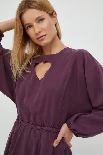 Šaty Desigual fialová farba, mini, áčkový strih