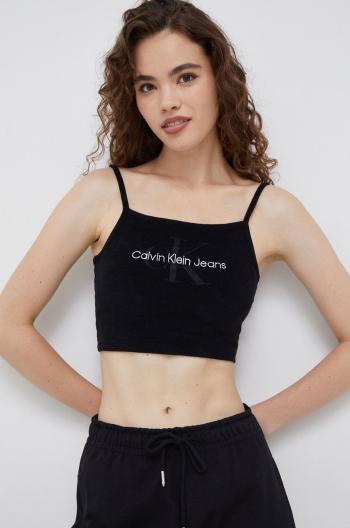 Top Calvin Klein Jeans dámsky, čierna farba,
