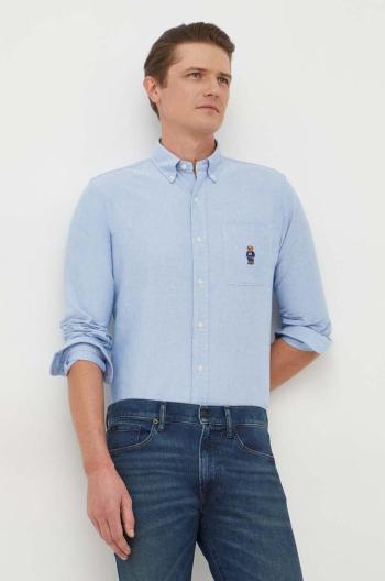 Bavlnená košeľa Polo Ralph Lauren pánska, regular, s golierom button-down, 710928917