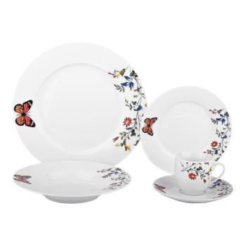 TEMPO-KONDELA DONATELLA BUTTERFLY, jedálenská súprava, set 20 ks, porcelán