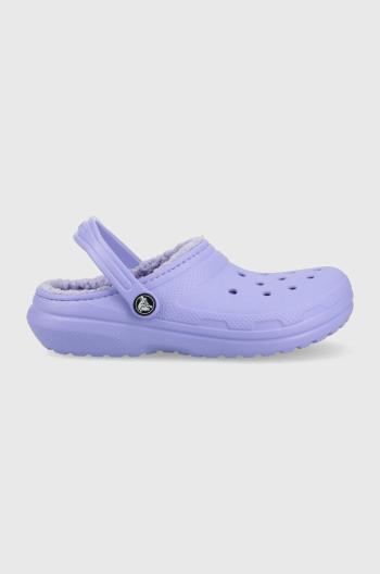 Detské šľapky Crocs fialová farba