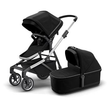 Thule Sleek + Bassinet Midnight Black on Aluminum (0091021578326)