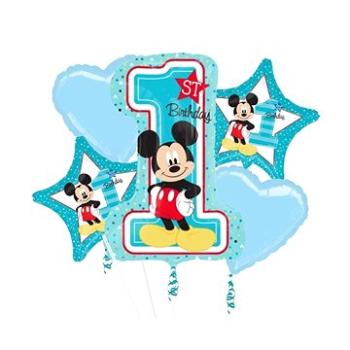 Balóniková sada - Mickey Mouse - 1. Narodeniny - 5 ks fóliových balónikov (26635343411)