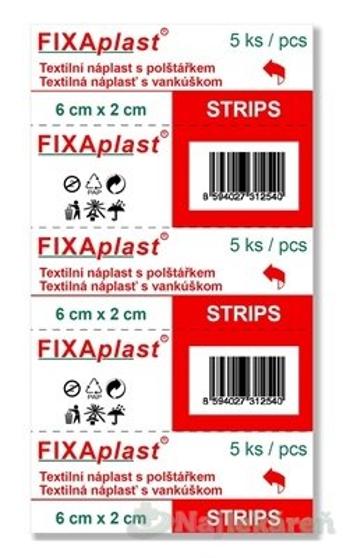 FIXAplast STRIPS náplasť textilná s vankúšikom (6x2cm)  5ks