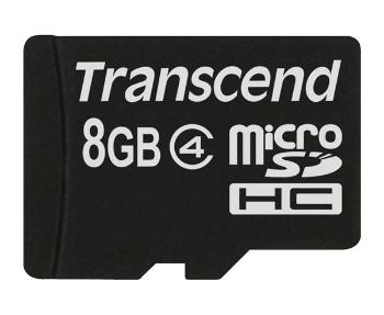 TRANSCEND MicroSDHC karta 8GB Class 4, bez adaptéra