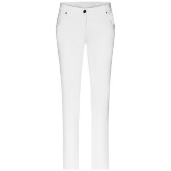 James & Nicholson Dámske biele strečové nohavice JN3001 - Biela | 46