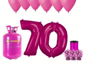 HeliumKing Hélium párty set na 70. narodeniny s ružovými balónmi