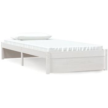Rám postele biely masívne drevo 90 × 200 cm, 814935