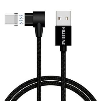 Swissten Arcade magnetický textilný dátový kábel USB/USB-C 1,2 m čierny (71528100)