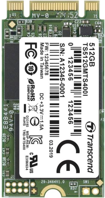 Transcend MTS400I 512 GB interný M.2 PCIe NVMe SSD 2242 SATA 6 Gb / s Retail TS512GMTS400I