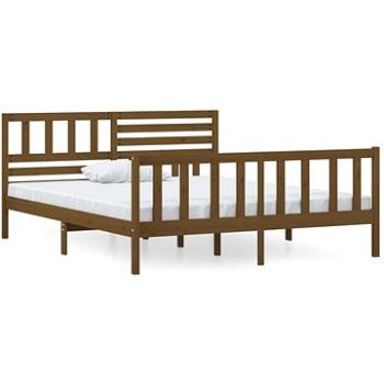 Rám postele medovo hnedý masívne drevo 135 × 190 cm Double, 3101131