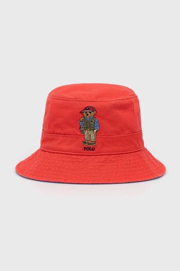 Bavlnený klobúk Polo Ralph Lauren Červená farba, bavlnený
