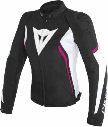 Dainese Avro D2 Tex Lady Jacket Black/White/Fuxia 48 Textilná bunda