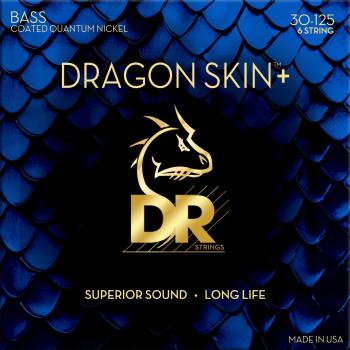 DR Strings Dragon Skin+ Coated Nickel 6-String Medium 30-125 Struny pre 6-strunovú basgitaru