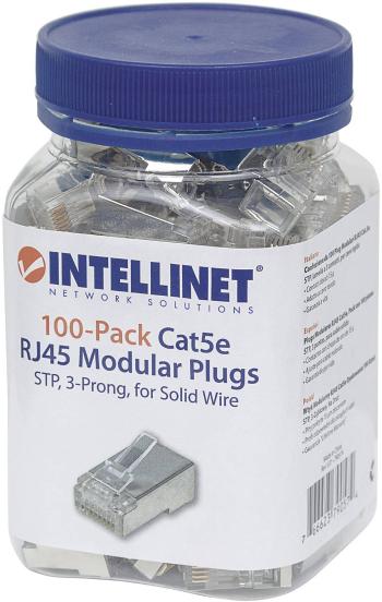Intellinet  Intellinet 100-packová Cat5e RJ45 modulárna zástrčka STP 3-bodové drôtové pripojenie pre pevné drôty 100 zás