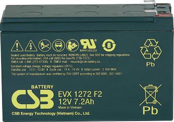 CSB Battery EVX 1272 EVX1272F2 olovený akumulátor 12 V 7.2 Ah olovený so skleneným rúnom (š x v x h) 151 x 99 x 65 mm pl