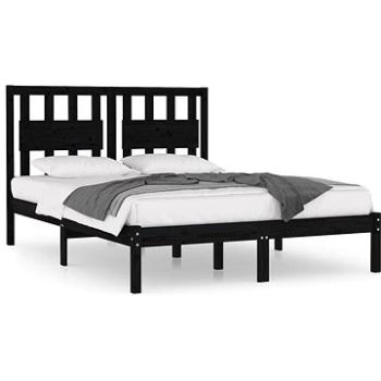 Rám postele čierny masívna borovica 140 × 190 cm, 3103917
