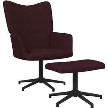 Relaxačné kreslo so stoličkou fialové textil, 327984