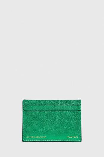 Kožené puzdro na karty Victoria Beckham dámsky, zelená farba