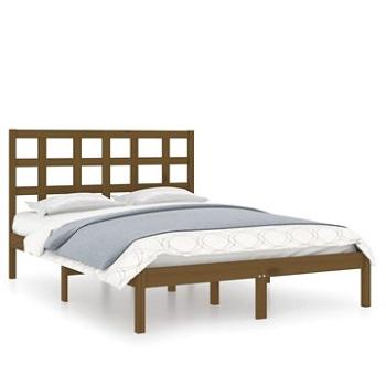 Rám postele medovo hnedý masívne drevo 140 × 200 cm, 3105473
