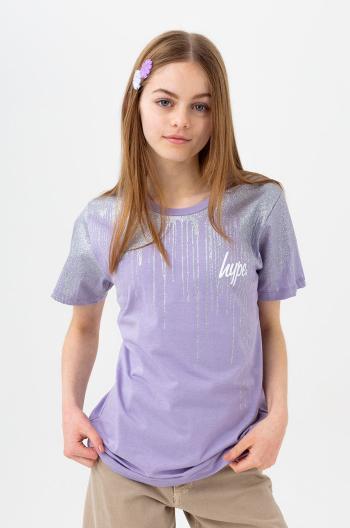 Detské bavlnené tričko Hype fialová farba,