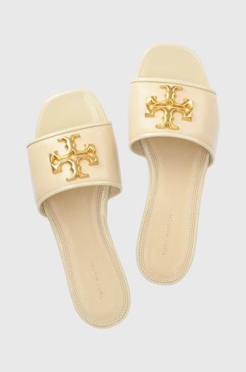 Kožené šľapky Tory Burch 88744-122 dámske, béžová farba, Eleanor Slide