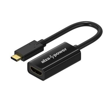 AlzaPower USB-C (M) na HDMI 2.0 4 K 60 Hz (F) 0,1 m lesklá čierna (APW-ADTCHD02B)