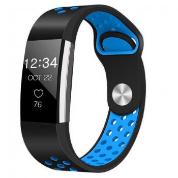 Fitbit Charge 2 Silicone Sport (Small) remienok, Black/Blue (SFI003C05)