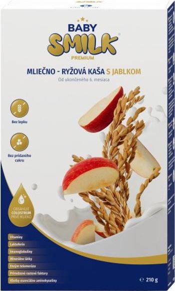 Babysmilk Premium mliečno - ryžová kaša s jablkom 210 g