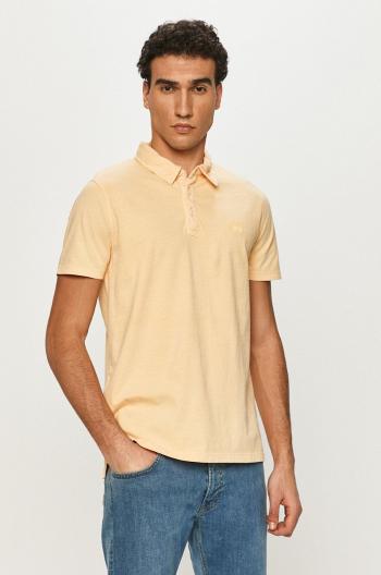 Polo tričko Wrangler oranžová farba, jednofarebné