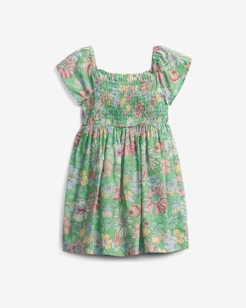 GAP Smocked Floral Šaty detské Zelená