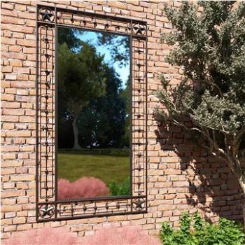 Záhradné nástenné zrkadlo obdĺžnikové 60 × 110 cm čierne (275614)