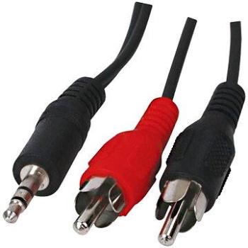 PremiumCord jack M 3.5 -> 2x cinch M, 5 m (kjackcin5)