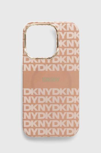 Puzdro na mobil Dkny iPhone 14 Pro 6.1 oranžová farba, DKHMP14LHRHSEP