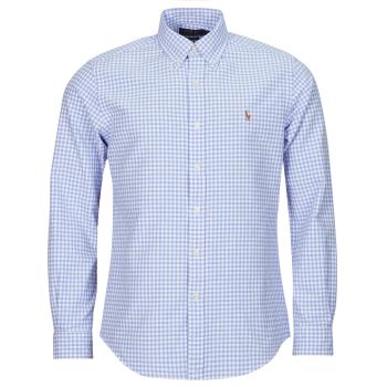 Polo Ralph Lauren  CHEMISE COUPE DROITE EN OXFORD PETITS CARREAUX VICHY  Košele s dlhým rukávom Modrá