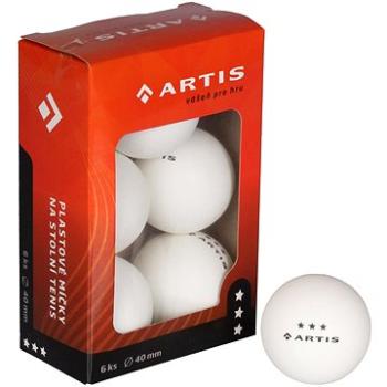 Artis 3 hviezdy loptičky na stolný tenis biele 6 ks (35330)