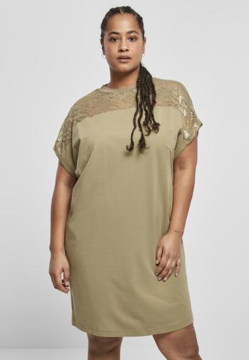 Urban Classics Ladies Lace Tee Dress khaki - XL