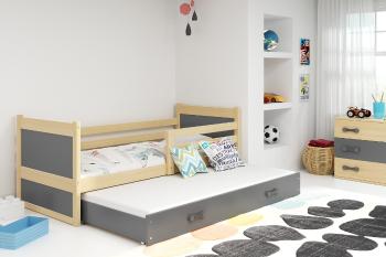 BMS Detská posteľ s prístelkou RICO 2 | borovica 90 x 200 cm Farba: Sivá