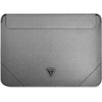 Guess Saffiano Triangle Metal Logo Computer Sleeve 13/14 Silver (3666339039882)